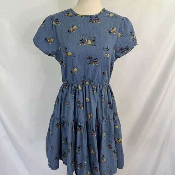 DISNEY Her Universe Mickey & Friends Chambray Dress Size XS - Picture 2 of 9